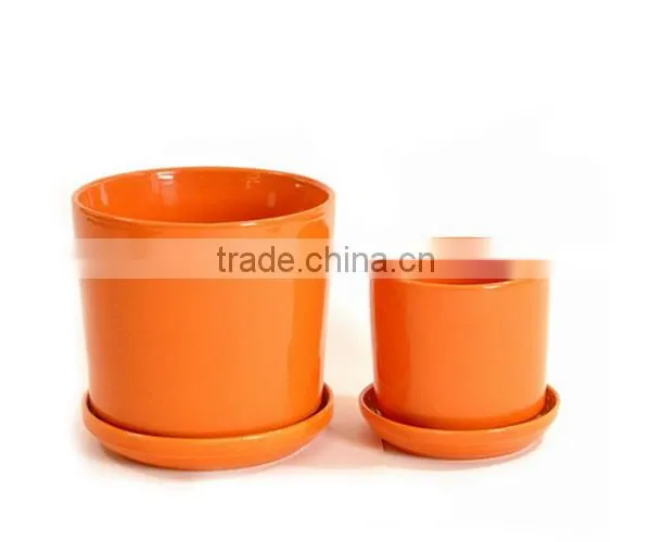 Factory Price New Design Ceramic Products, Orange Decrative Ceramic Plant Pot/flower Pots photo-2