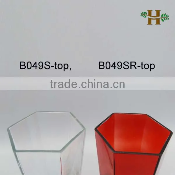 Factory Price Clear Hexagon Glass Flower Vase photo-4