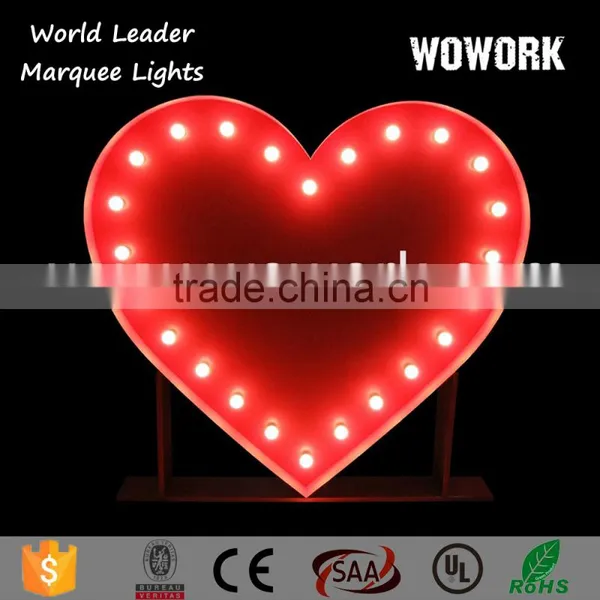 White Big Giant Love Heart Led Bulb Marquee Lamps photo-4
