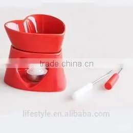Solid Choclate Fondue Set With Heart Shape photo-4