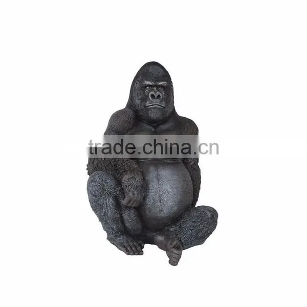 Garden Jungle Wildlife Fiberglass Silverback Gorilla Statue photo-2