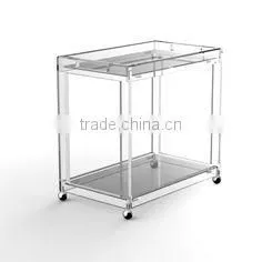 China Wholesale Acrylic Plexiglass Food Serving Trolley photo-3