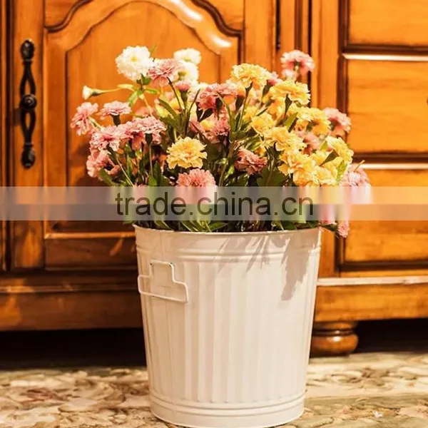 Galvanized Iron Compost Bin Trash Bin Laundry Bin Flower Planter With Handle and Lid photo-6