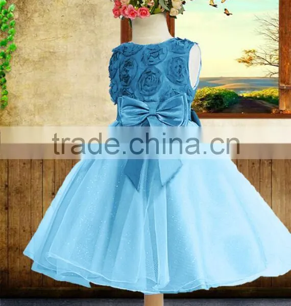 2015 Summer New 2-13Y Girls Fashion Flowers Wedding Baby Princess Dress Kids Children High Quality Long Vestidos. Free Shipping photo-6