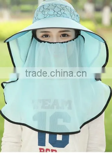 Korean Edition Sun Hat Hat Female Summer Lace Protection of Neck Neck Eaves Sunscreen Caps ms Outdoor Cycling Caps photo-4