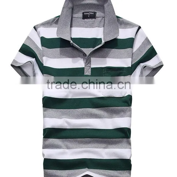 China Supplier New Design Custom Striped Polo Shirt PLS-12 photo-3