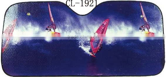 Sailing Boat Printing UV Protection Air Bubble Car Front Sunshade