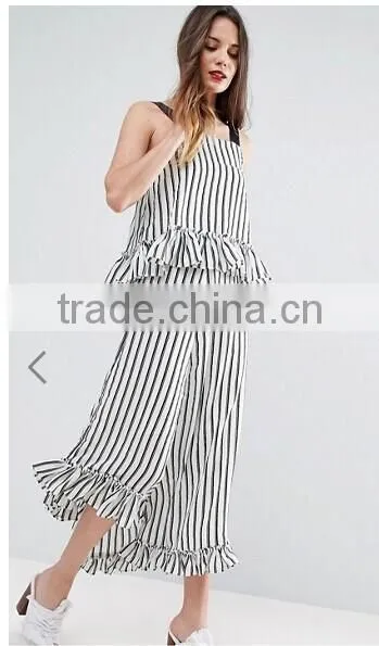 Fashion Stripe Set Crop Top and Panty Style Ith Ruffle photo-2