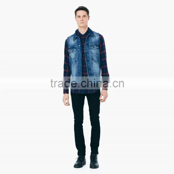 OEM Supply Fitted Sleeveless Denim Jacket for Men photo-4