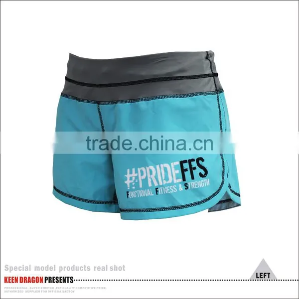 FASHION DESIGN WOMON MMA SHORTS WITH SUBLIMATION LOGO ON LEG OPENING photo-4