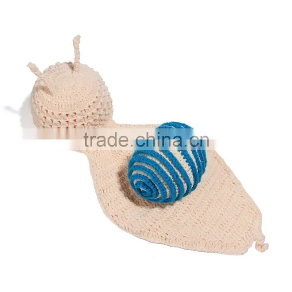 Newborn Snail Design Knitted Hat Cute Baby Kids Crochet Boutique Caps Winter Baby Clothes photo-4