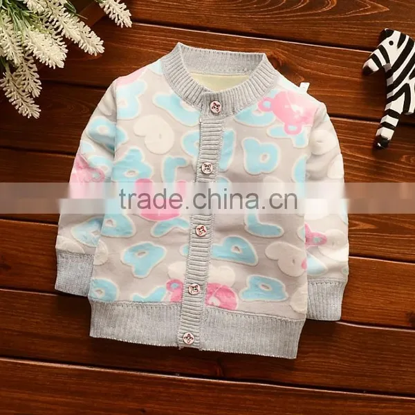 Zm40654b Baby Kids New Design 3D Embossed Warm Coat Children Soft Cardigan photo-2