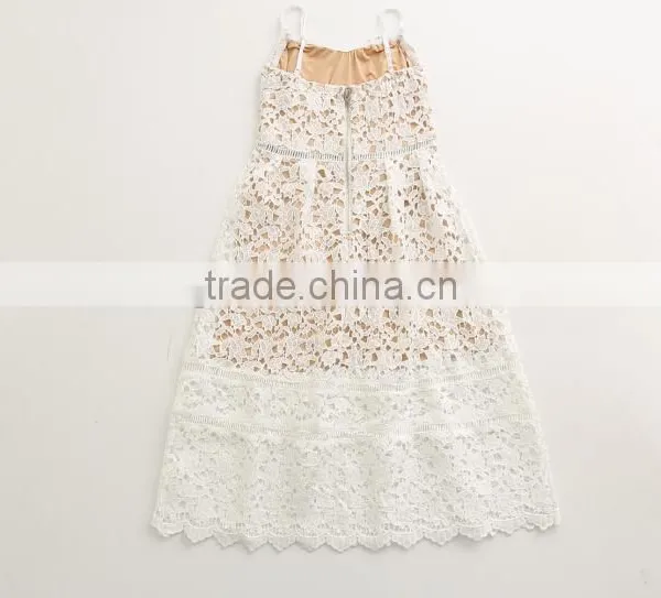Ivory Women And Children High-end Dress Spaghetti Strap Mother and Daughter Matching photo-4