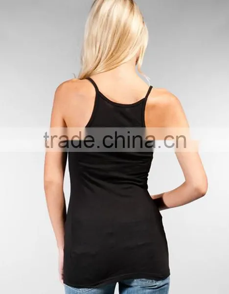 Vintage Camisoles Black Sports Tank Tops for Ladies photo-3