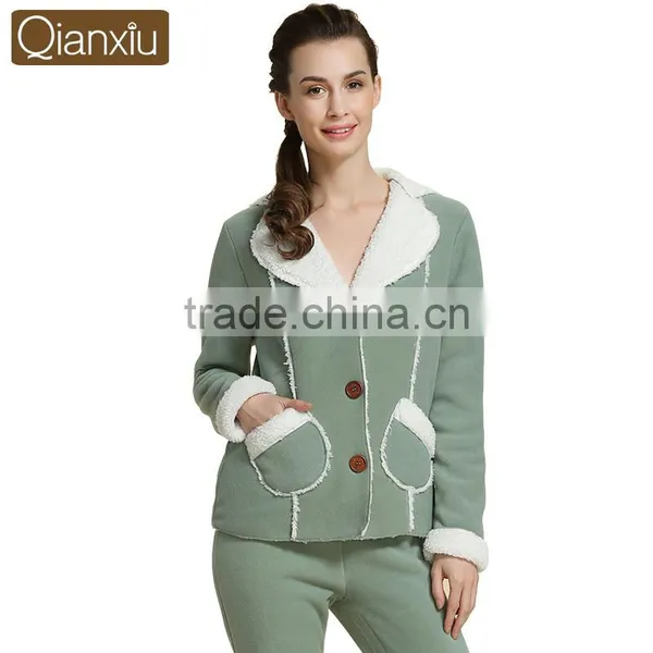 Wholesale Market Qianxiu Adult Onesie Winter Thick Women Pajamas