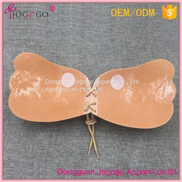 Hotsale Wing Shape Backless Invisible Strapless Front Closure Self-adhesive Push up Silicone Bra photo-2