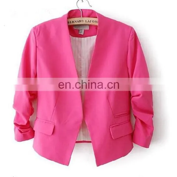 2017 New Fashion Candy Color Women Slim Short Design Suit Coat photo-3