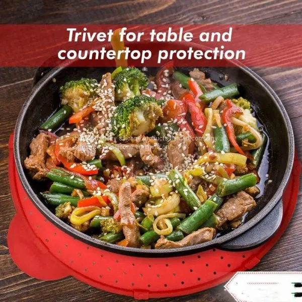 3 In 1 Kitchen Splatter Screen Silicone Oil Splatter Guard Guard Heat Insulation Cooling Mat For Frying Pan Screen Strainer photo-4