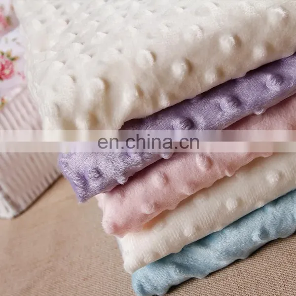 100% Polyester Super Soft Plush Warp Knitted Minky Dot Fabric for Baby