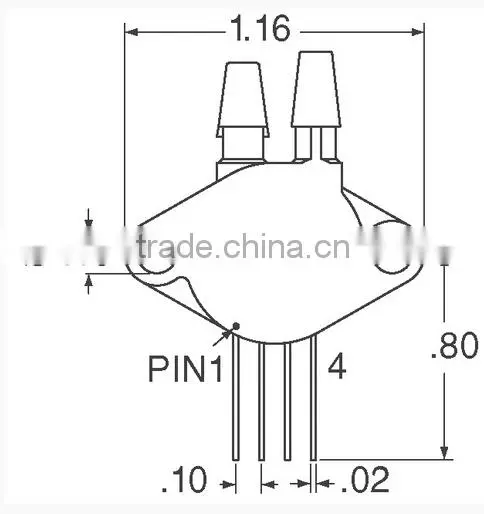 Differential Pressure Sensors, Transducers XPCL XPCL10DTC SENSOR PRESS DIFF 10" H2O 4SIP Barbed photo-2