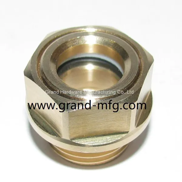 Air Compressor Circular Brass Oil Sight Glass BSP Bulls Eye Oil Levels photo-2