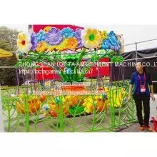 Zhongshan Tai Le Amusement Equipment Children's Small and Medium-sized Indoor and Outdoor Rotating Flying Chair Flowers Paradise Yellow Bee Theme Large Exemption Flying Chair Rotating Honey Pot photo-4