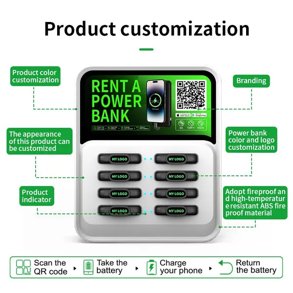 Factory - Direct 8 - Port Shared Power Bank: Global Shared Mobile Power Equipment With Charging Cabinet photo-5