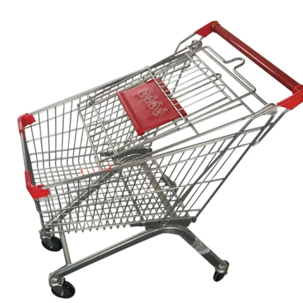 Steel Wire Supermarket Shopping Trolley Cart photo-3