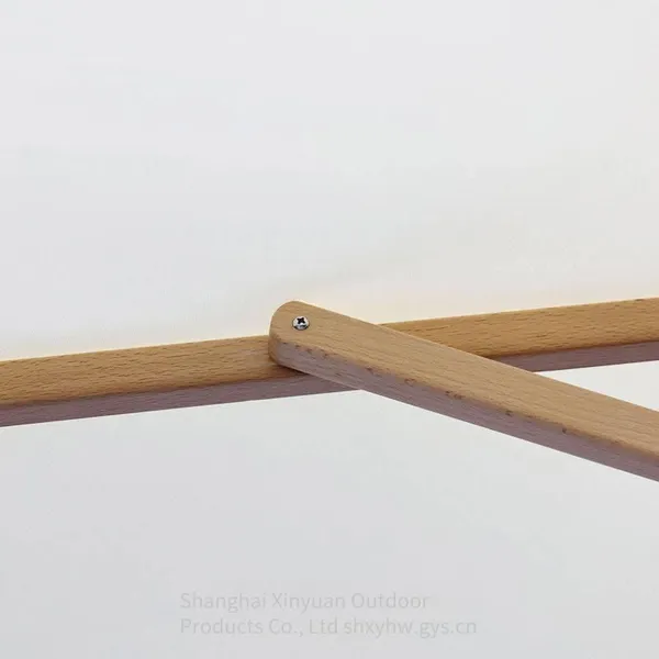 Heavy-duty Wooden Patio Umbrella Suitable for Commercial Customization, Luxurious Double-pulley Drawstring Umbrella photo-4