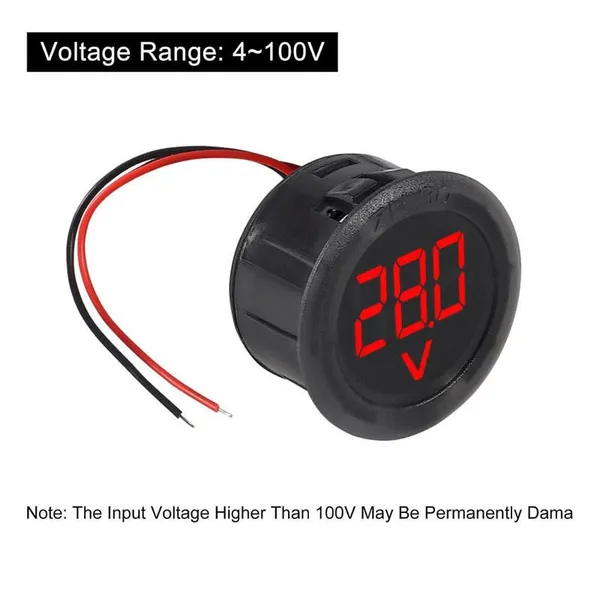 Compact 12V Car Battery Monitor DC 4-100V Digital Voltmeter for RV and Truck photo-3
