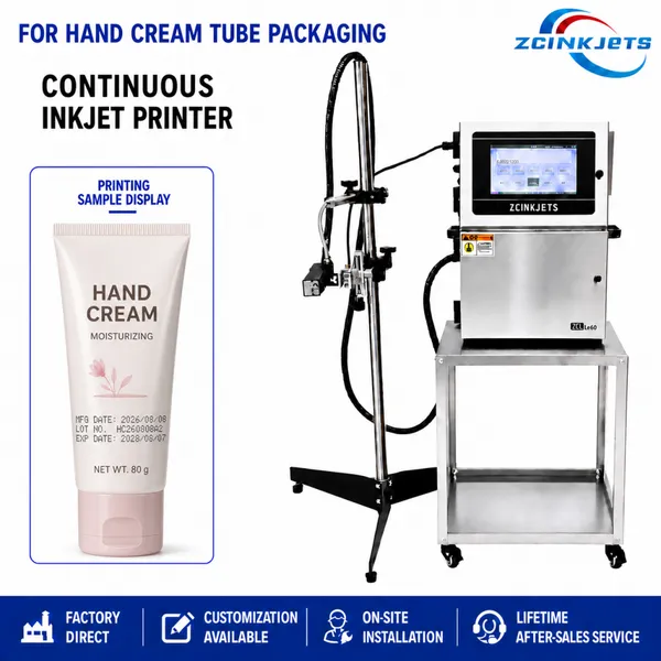 Cosmetic Tube Inkjet Coding Machine for Hand Cream Lotion and Skincare Packaging