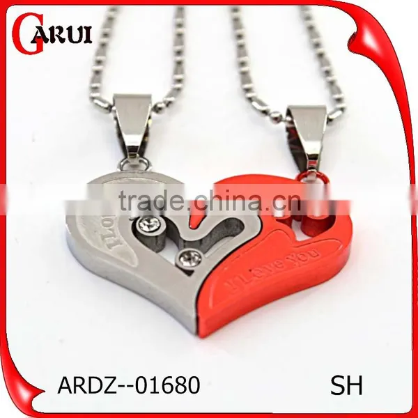Chinese Couple Fashion Pendant Color 316l Stainless Steel Jewelry Girlfriend Heart Pendant Necklace photo-2