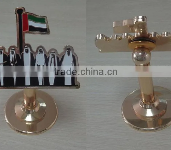 UAE 7 Sheikhs Metal Enamel Plate Rotatable Bracket Trophy Stand Souvenir National Day Gifts