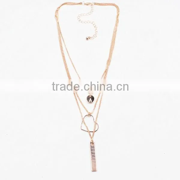 Hot Selling Womens Girls 3 Gold Tone Long Chain Alloy Charms Beads Necklace photo-2