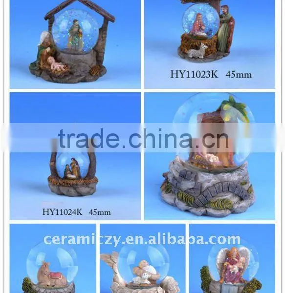 Polyresin Waterglobe Nativity Set Assorted