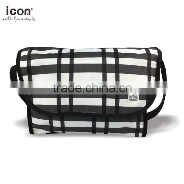 600D Polyester Grid Pattern Shoulder Bag Own Design