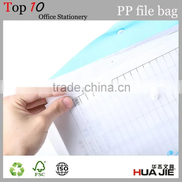 Office Staionery A4 18 Micrometers PP Clear Bag With Button photo-6