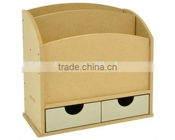 Multiple Used Unfiished Wood Holder With Two Storage Box
