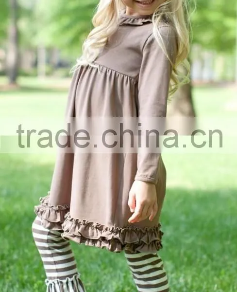 Fashion Little Girls Ruffle Tunic Top Children Fancy Tunic Top With Matching Ruffle Pants photo-2