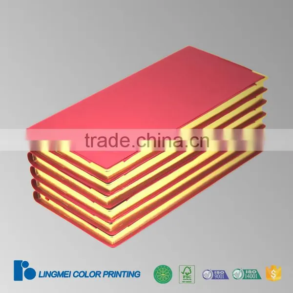 High Quality CMYK Design Gold Hot Stamping Custom Print Notebook