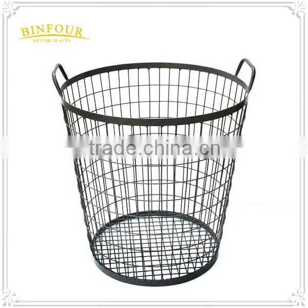 Industrial Style Black Wire Metal Storage Crate Vintage Basket Shop Display photo-3