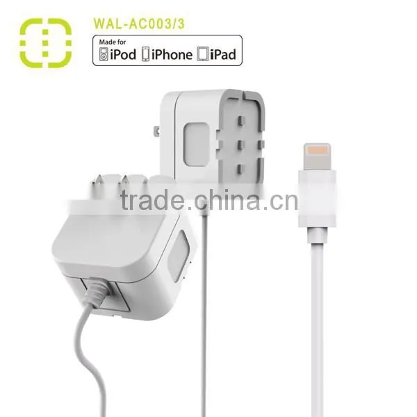 Walnut Main Wall Charger With MFI Cable Attached photo-2