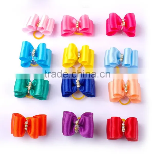 Multi Color Handmade Grooming Bows Wholesale Dog Hair Bows photo-3