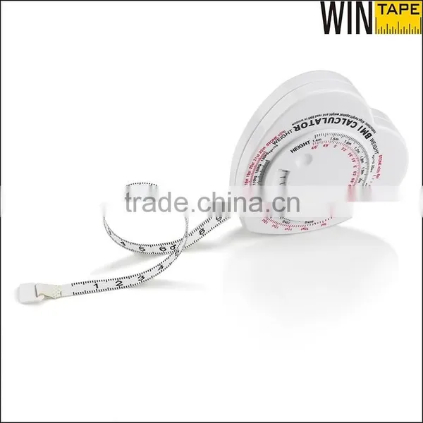 Heart 1.5meters Custom ABS Plastic Casing Body Fitness BMI Mini Retractable Tape Measure 7mm photo-3