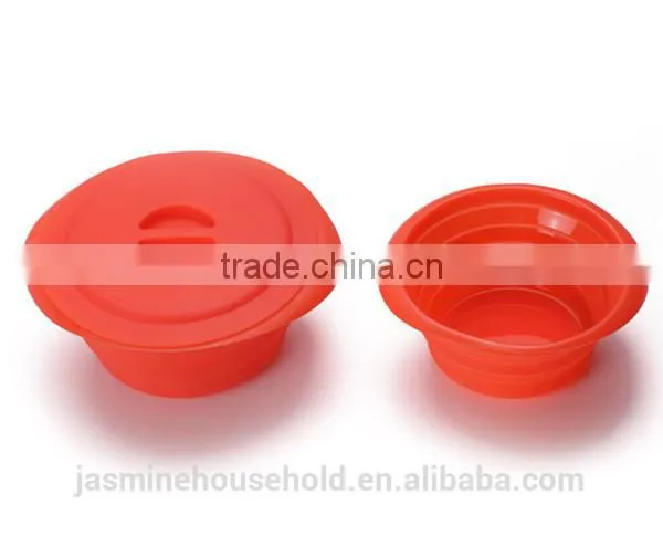 Food Grade BPA-Free, Non-toxic Baby & Toddler Foldable Silicone Bowl With Lids photo-2