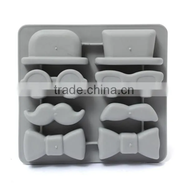 Ice Cube Tray Mold Beard Glasses Hat Tie Gentleman Glasses Freeze Mould Maker Ecellent Quality photo-6