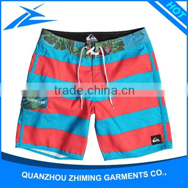 Colorful Stripes Pattern Design Your Own European Waterproof Swim Trunks Swimming Pants