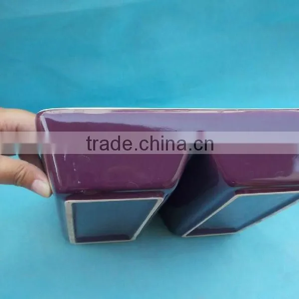YT Purple Double Lattice Ceramic Baking Plate