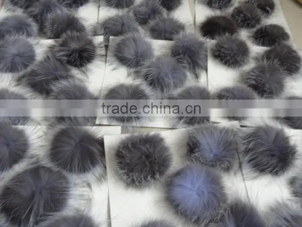 The Most Popular Silver Fox Fur Ball Key Chain / Fox Fur PomPoms photo-3
