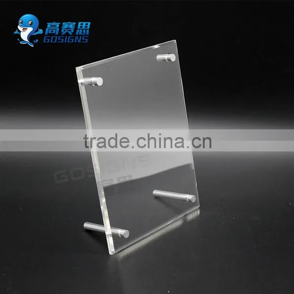 Acrylic Sign Holder Display Stands, Acrylic Table Menu Display Holder, Slanted Lucite Frames photo-3